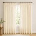 Maplehem Linen Ready Made Privacy Curtains – Pinch Pleat Unlined | Ivory, Light Gray & Sky Blue