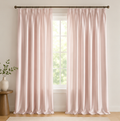 Maplehem Luxury Silk Pinch Pleat Curtains | Rose Pink, Seafoam Green & Dove Gray