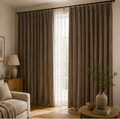 Maplehem Velvet Curtains | White, Brown & Gold