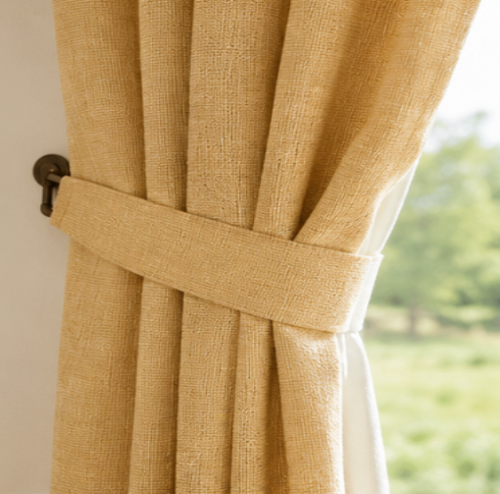 Maplehem Cotton Pinch Pleat Curtains | Farmhouse Dining Room Drapes in Mustard, Sage, Blue & More