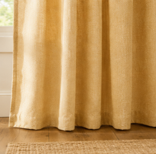 Maplehem Cotton Pinch Pleat Curtains | Farmhouse Dining Room Drapes in Mustard, Sage, Blue & More