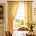 Maplehem Cotton Pinch Pleat Curtains | Farmhouse Dining Room Drapes in Mustard, Sage, Blue & More